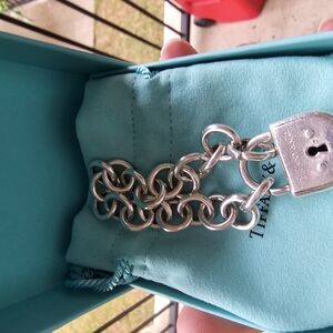 Tiffany & Co. Silver Chain Bracelet with Lock Charm